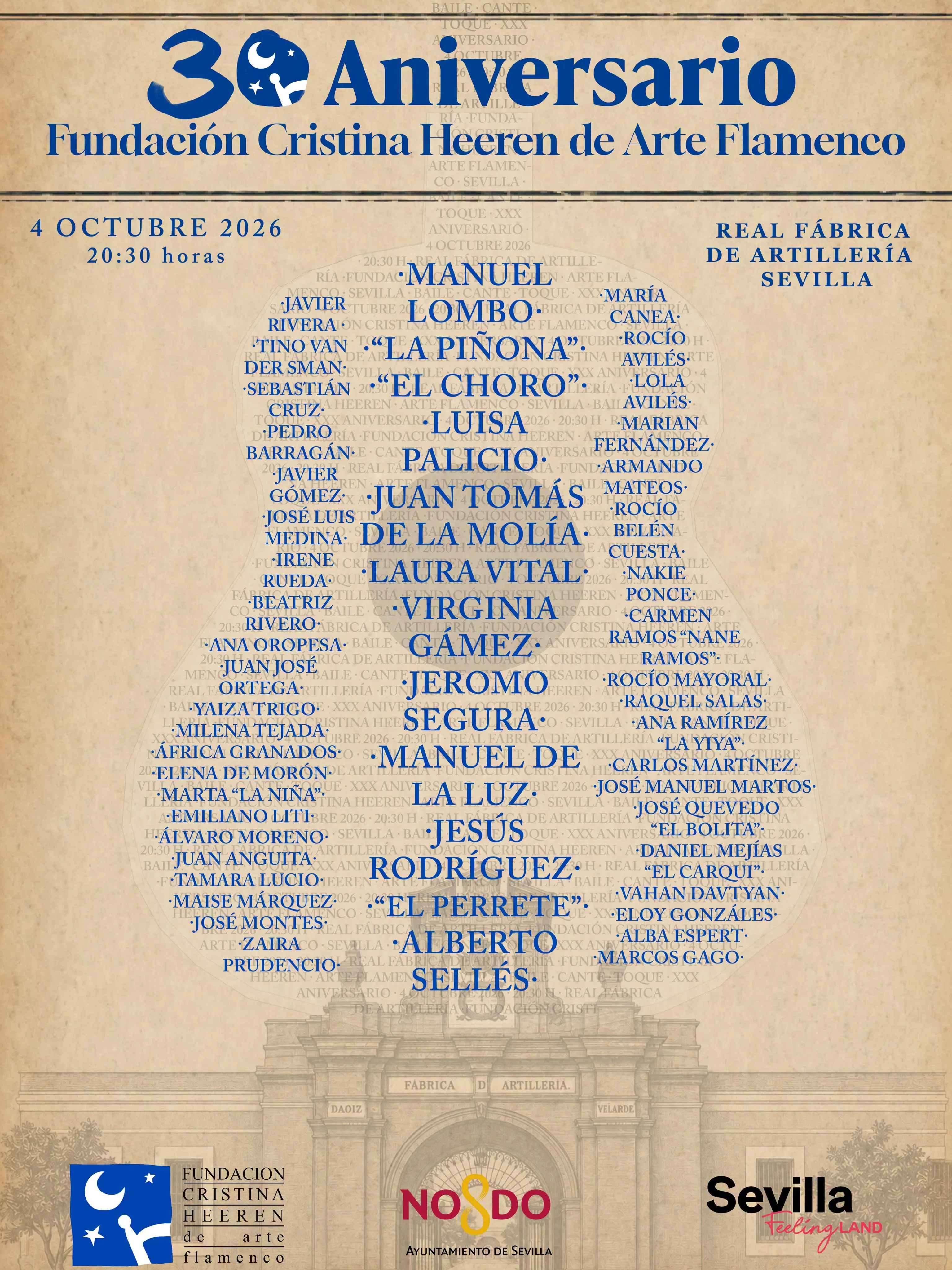 Cartel de la Gala 30 Aniversario de la Fundación Cristina Heeren de Arte Flamenco