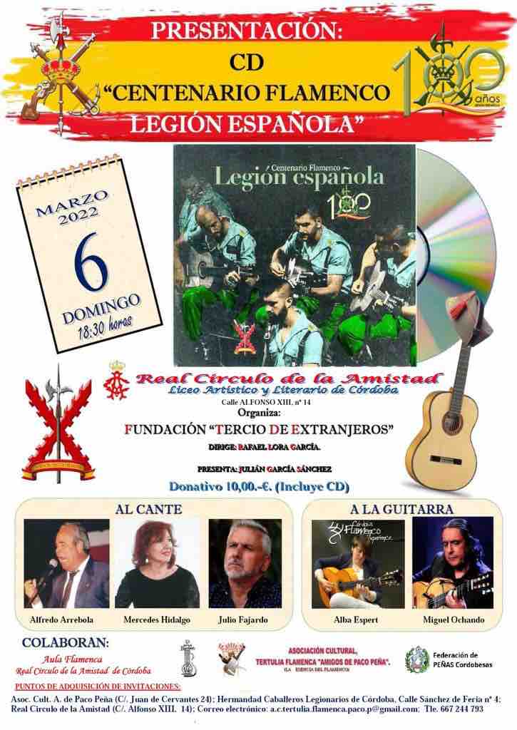 Cartel o imagen de Presentación CD "Centenario Flamenco Legión Española"