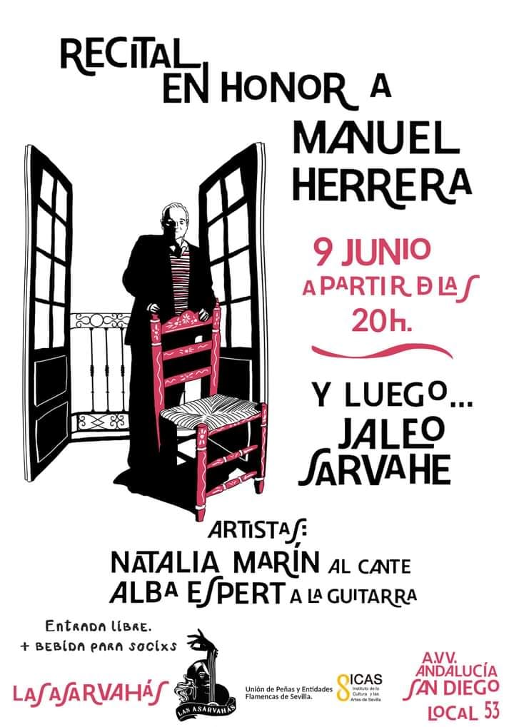 Cartel o imagen de Recital en Honor a Manuel Herrera · Acompañando el cante de Natalia Marín