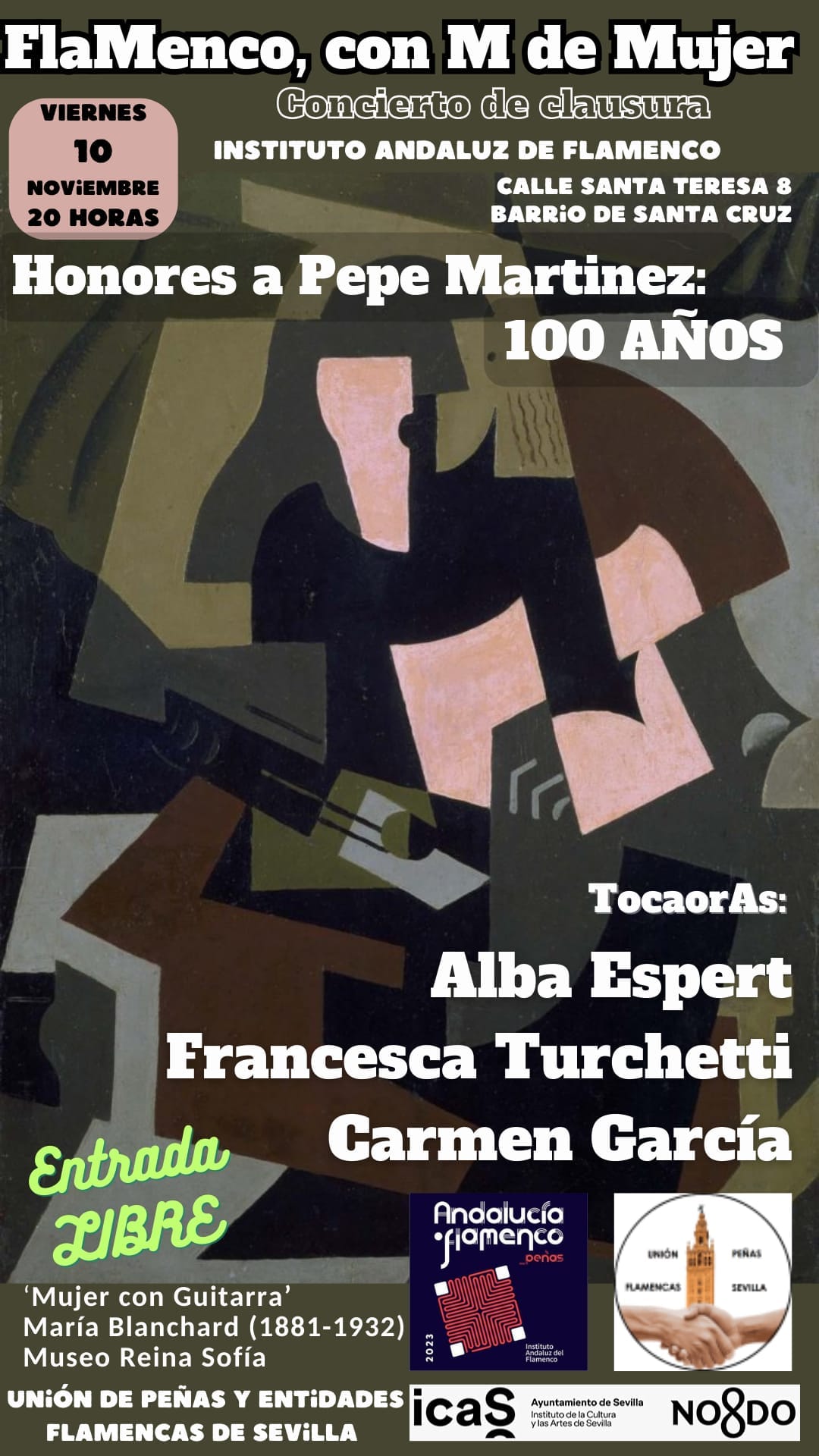Cartel o imagen de FlaMenco, con M de Mujer · Concierto de Clausura del Centenario del guitarrista Pepe Martinez
