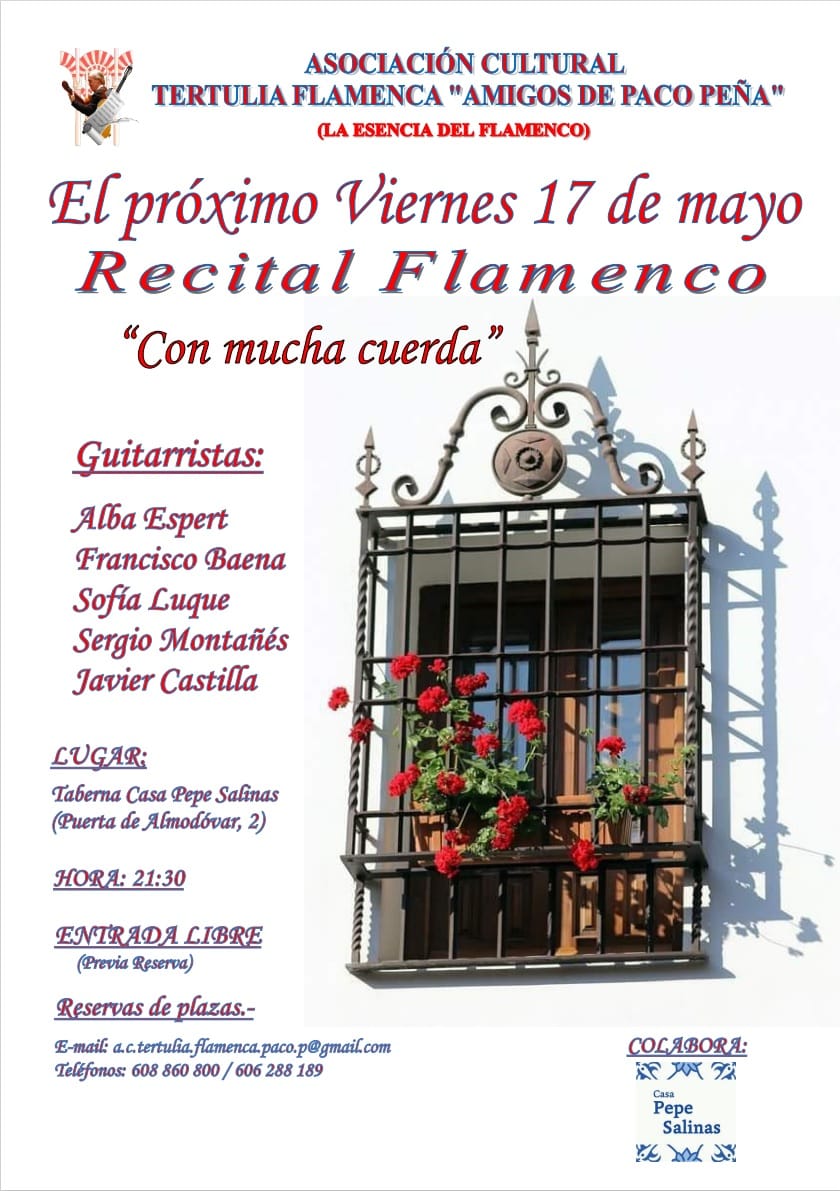 Cartel o imagen de Recital de Guitarra Flamenca "Con mucha cuerda" · Alba Espert, Francisco Baena, Sofía Luque y Sergio Montañés