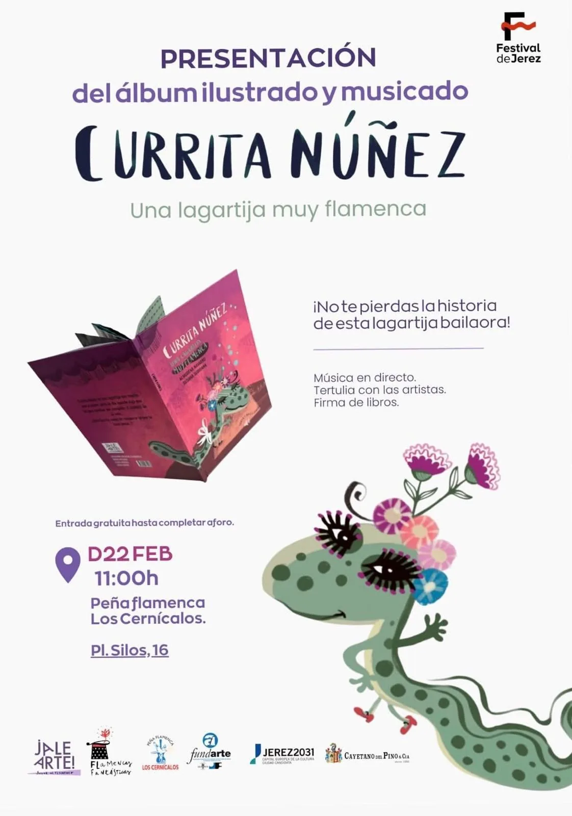 Cartel o imagen de Presentación de "Currita Núñez. Una lagartija muy flamenca." · Festival de Jerez