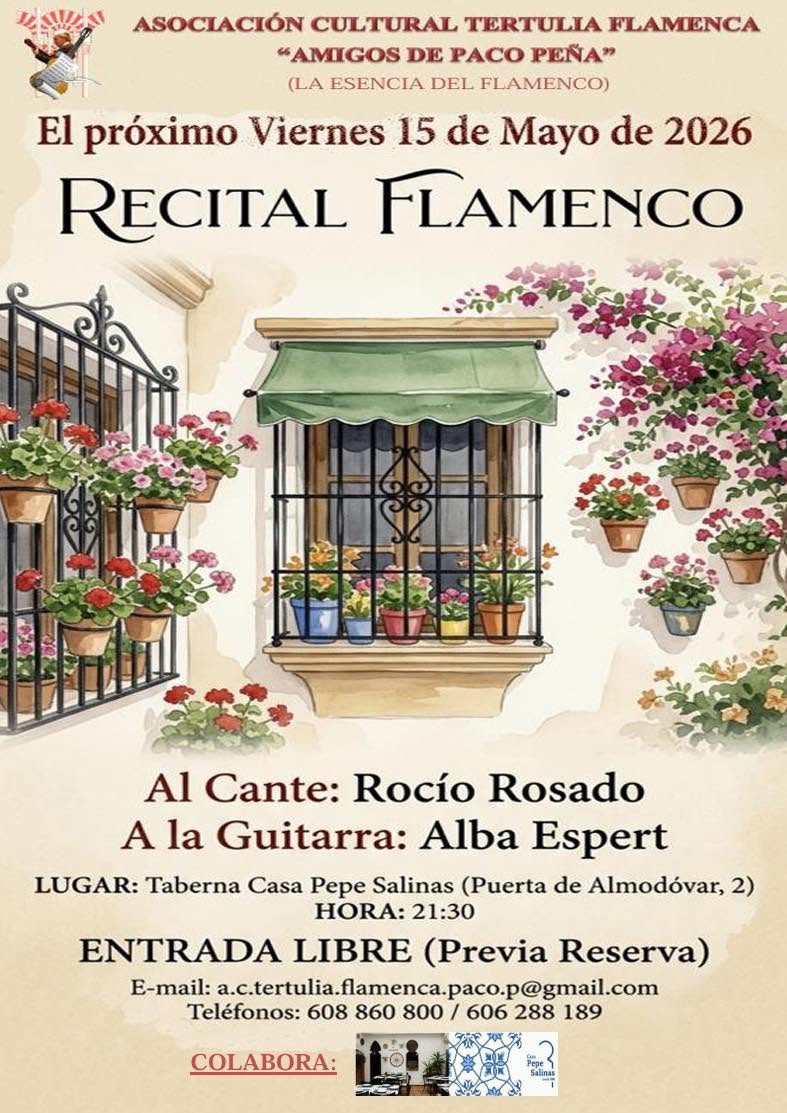 Cartel del recital flamenco de Alba Espert y Rocío Rosado en Córdoba